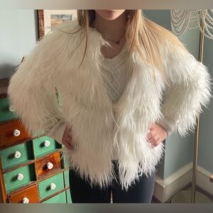 Faux fur girls jacket in great condition